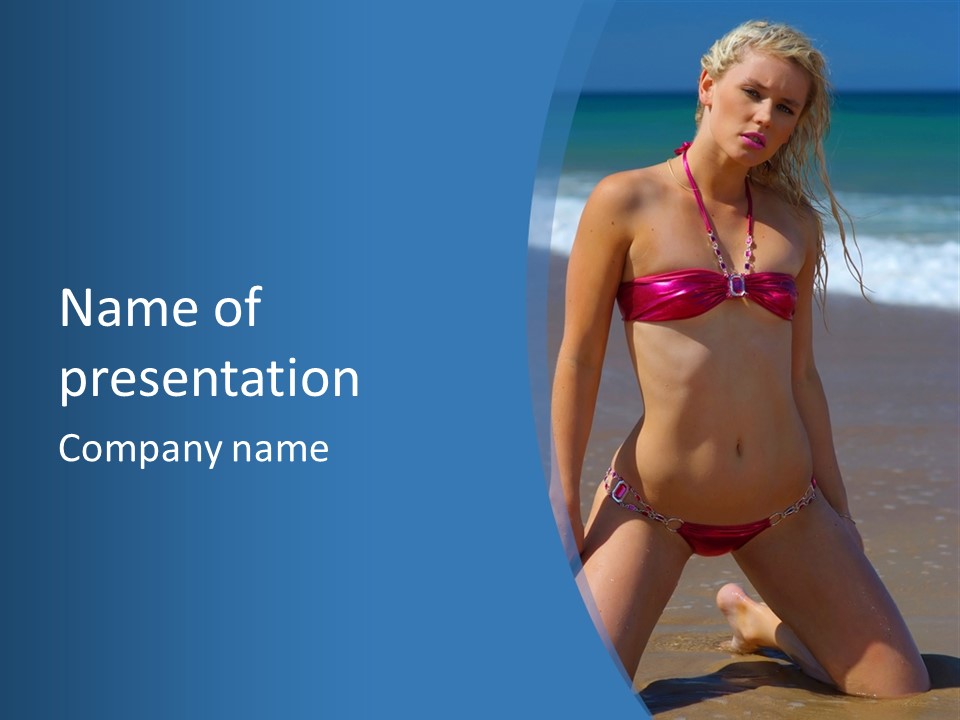 Hotbabe Bikini Beach PowerPoint Template