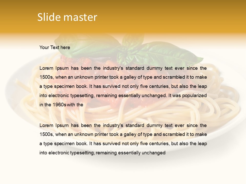 Plate Of Pasta PowerPoint Template