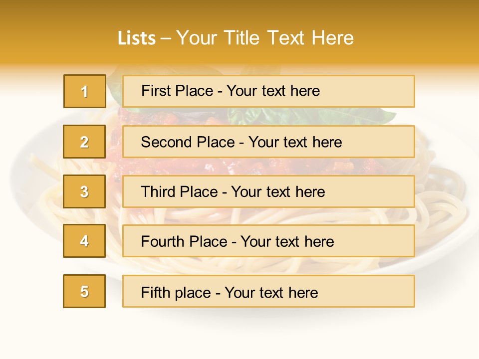 Plate Of Pasta PowerPoint Template