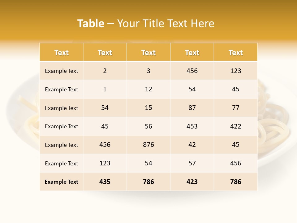 Plate Of Pasta PowerPoint Template