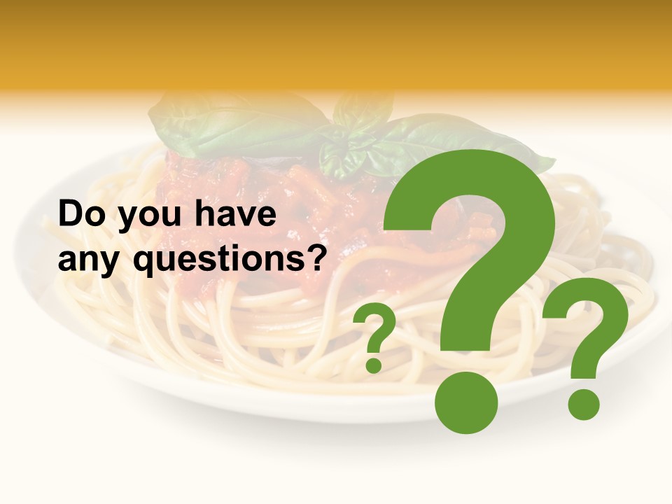Plate Of Pasta PowerPoint Template