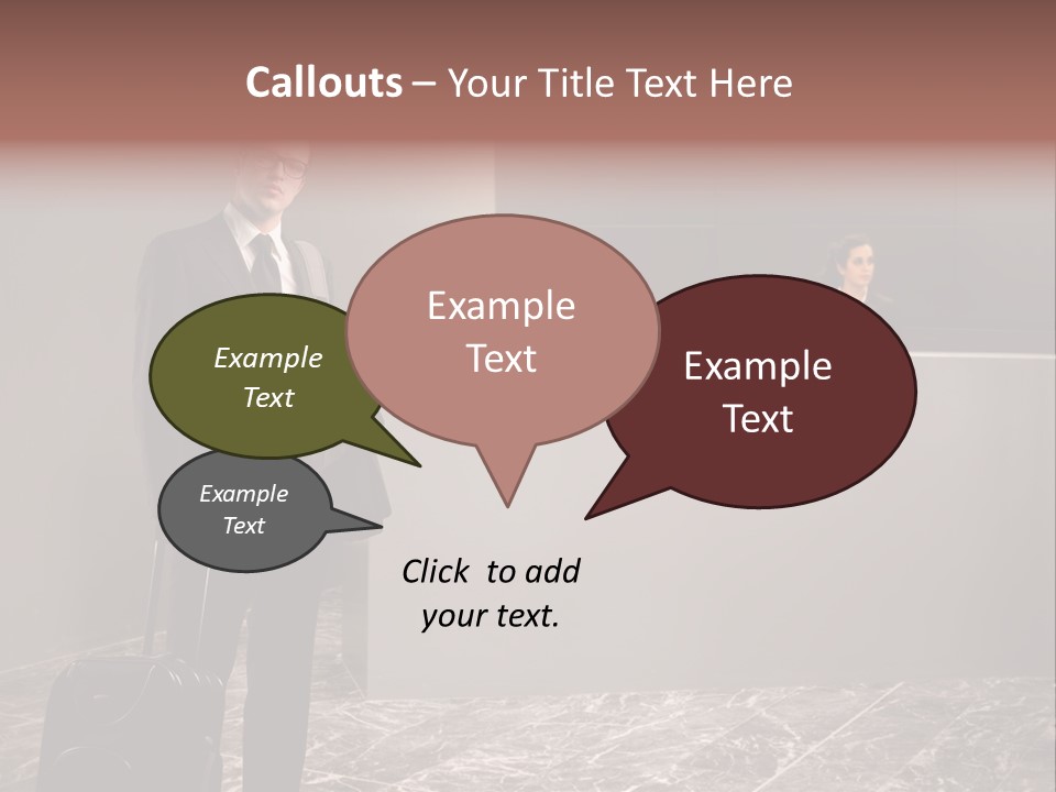 Suitcase Bag Guy PowerPoint Template
