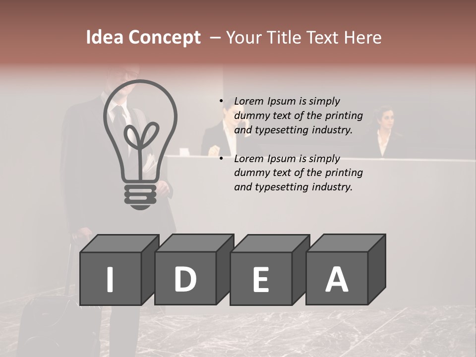 Suitcase Bag Guy PowerPoint Template