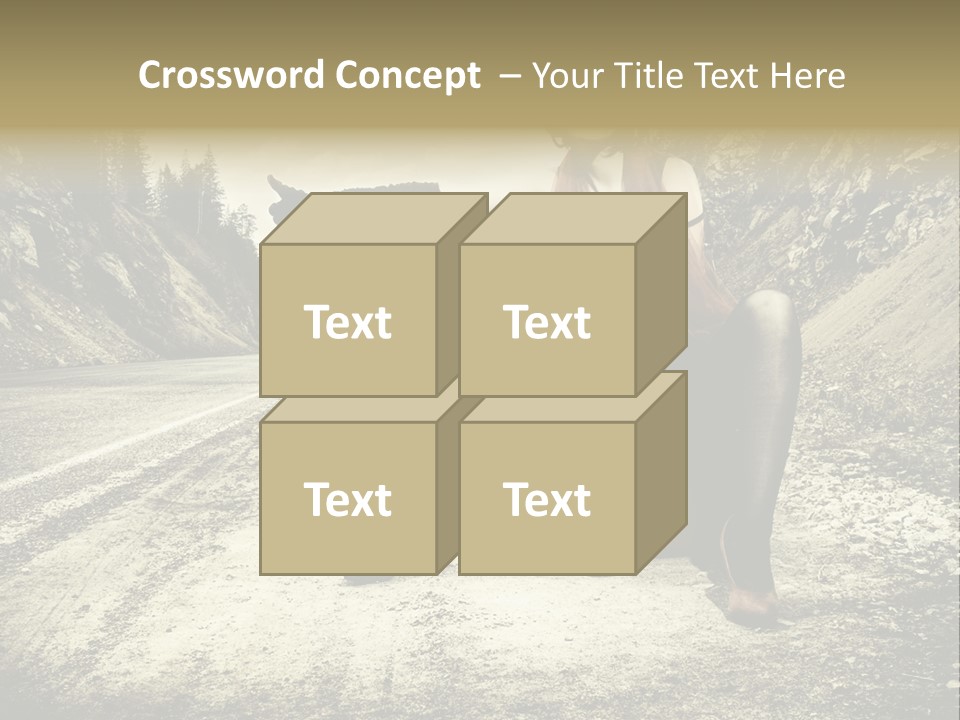 Girl With Suitcase PowerPoint Template