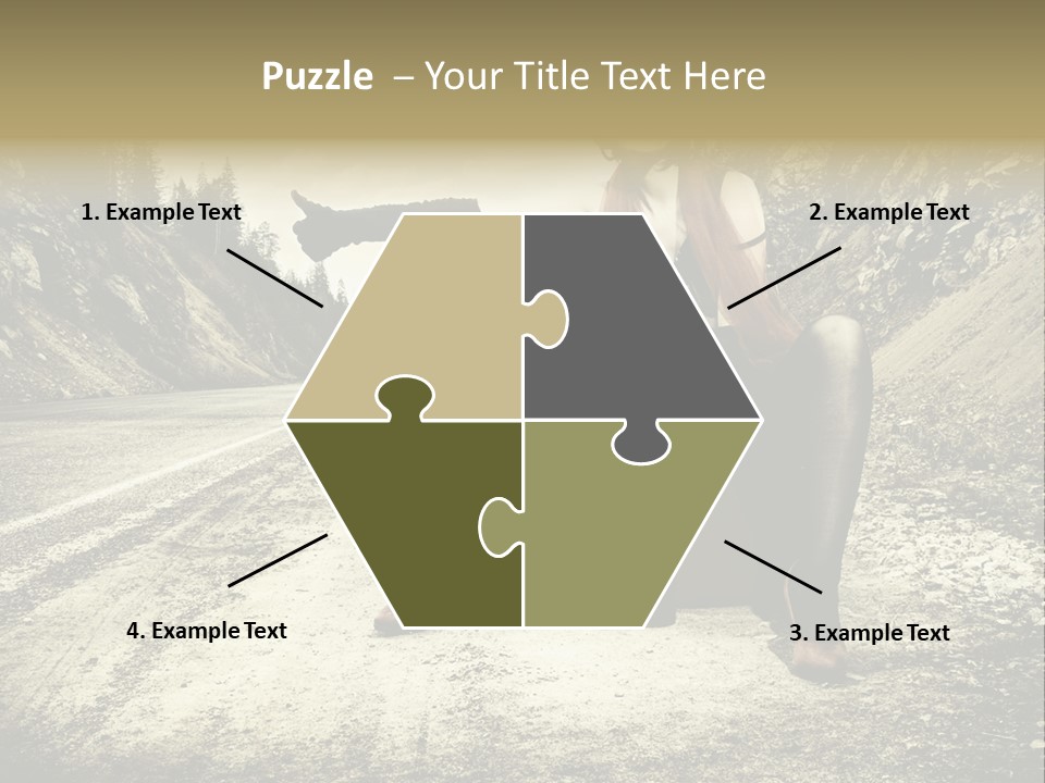 Girl With Suitcase PowerPoint Template