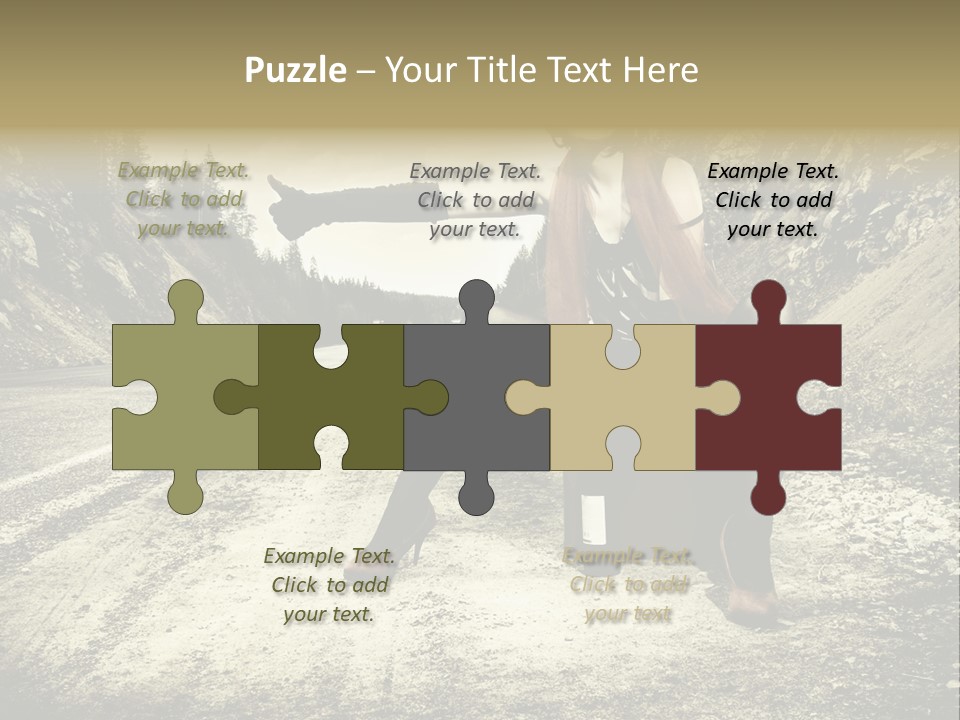 Girl With Suitcase PowerPoint Template