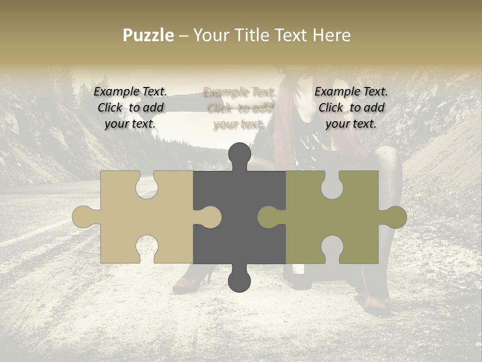 Girl With Suitcase PowerPoint Template