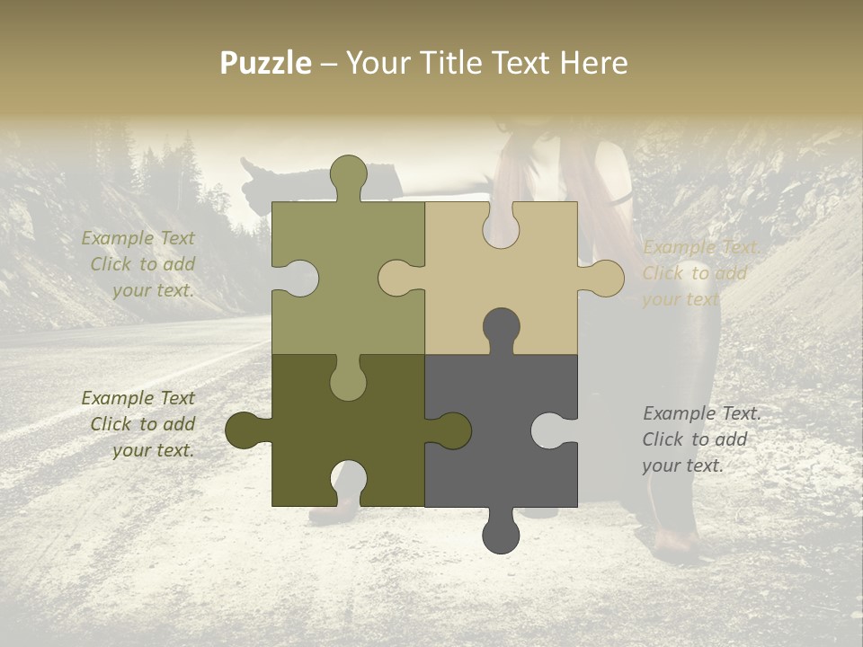 Girl With Suitcase PowerPoint Template