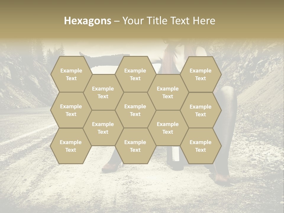 Girl With Suitcase PowerPoint Template