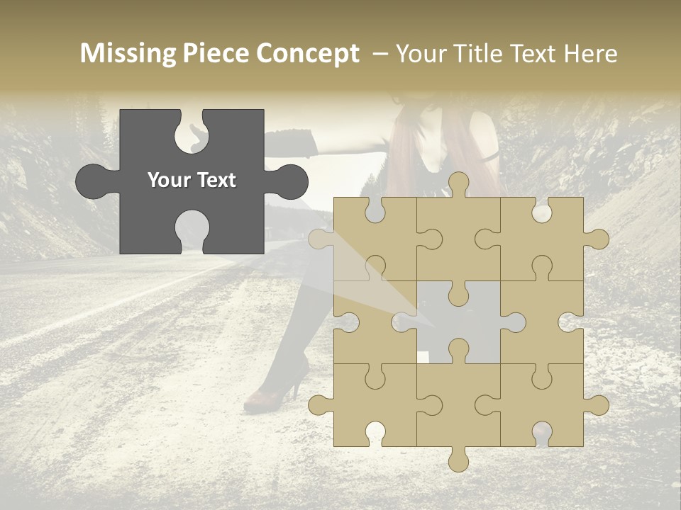 Girl With Suitcase PowerPoint Template