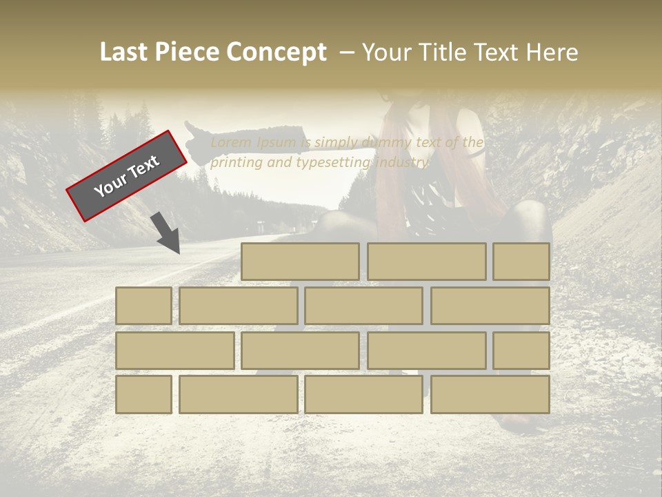 Girl With Suitcase PowerPoint Template