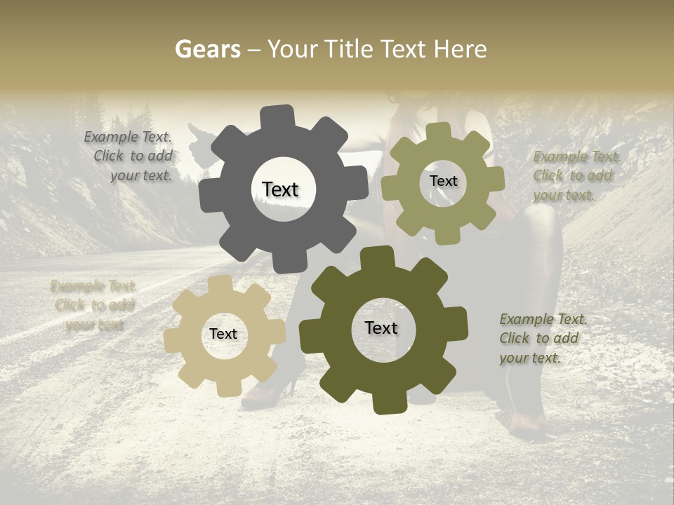 Girl With Suitcase PowerPoint Template