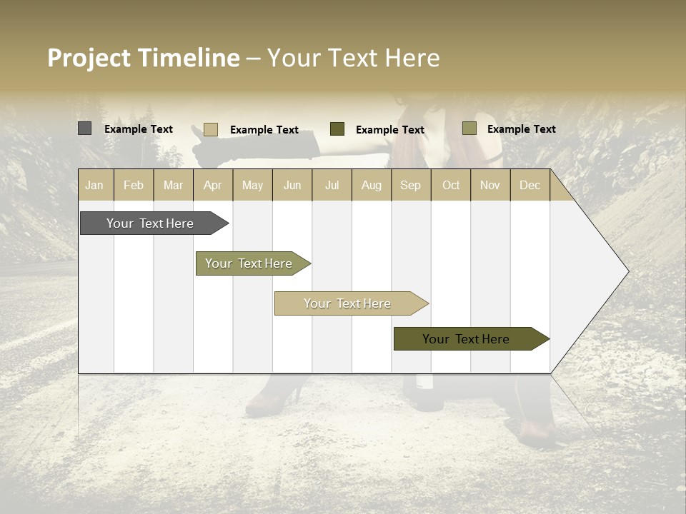 Girl With Suitcase PowerPoint Template