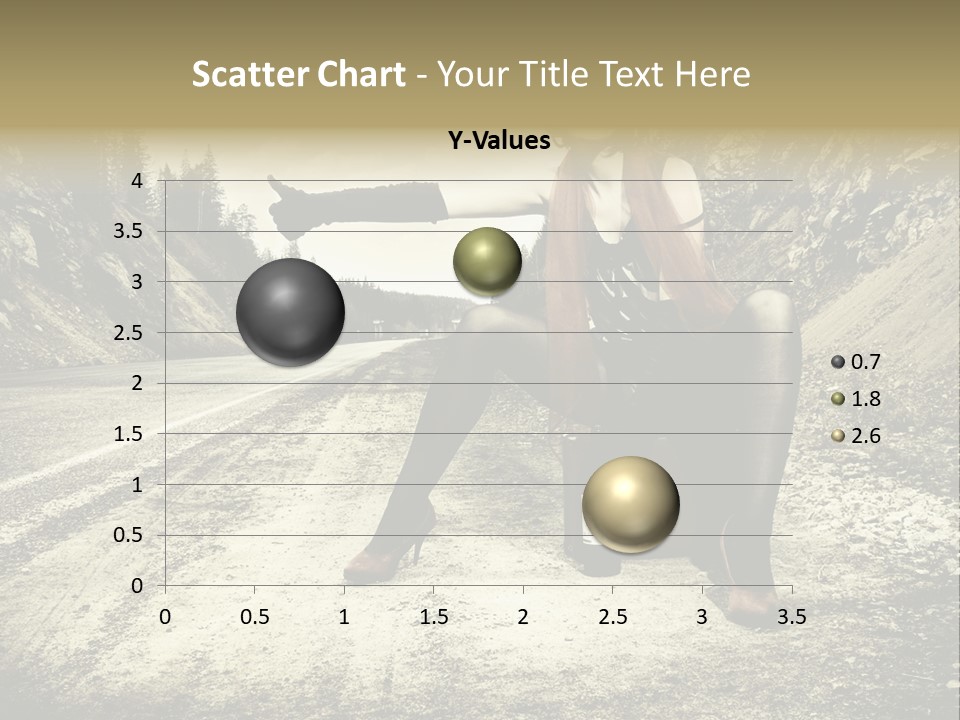 Girl With Suitcase PowerPoint Template