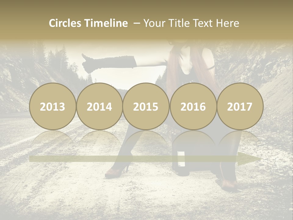 Girl With Suitcase PowerPoint Template