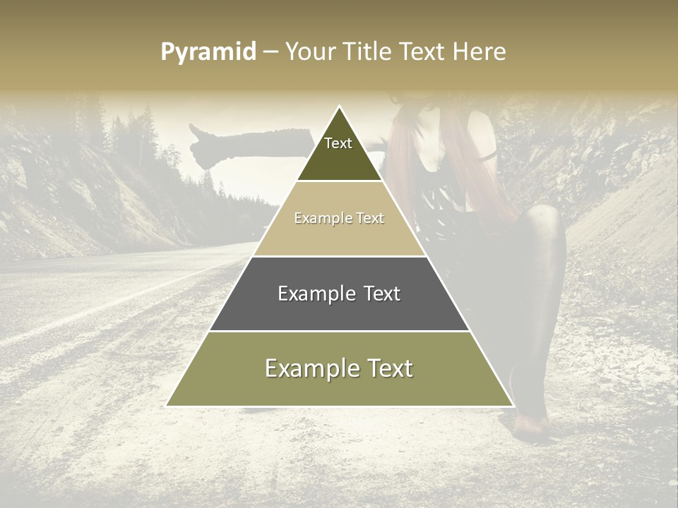 Girl With Suitcase PowerPoint Template