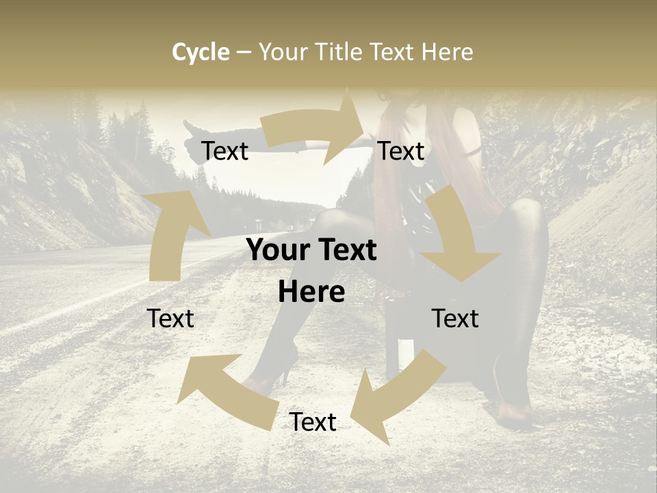 Girl With Suitcase PowerPoint Template