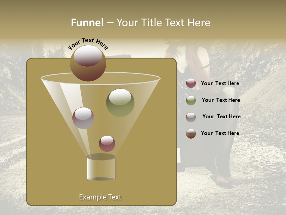 Girl With Suitcase PowerPoint Template