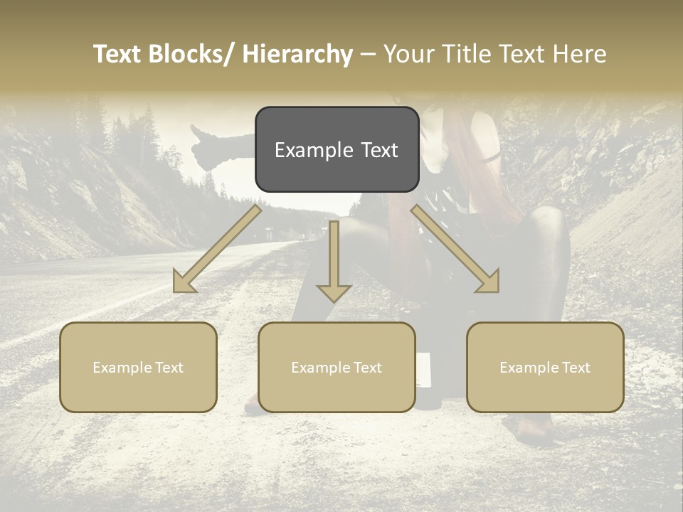 Girl With Suitcase PowerPoint Template