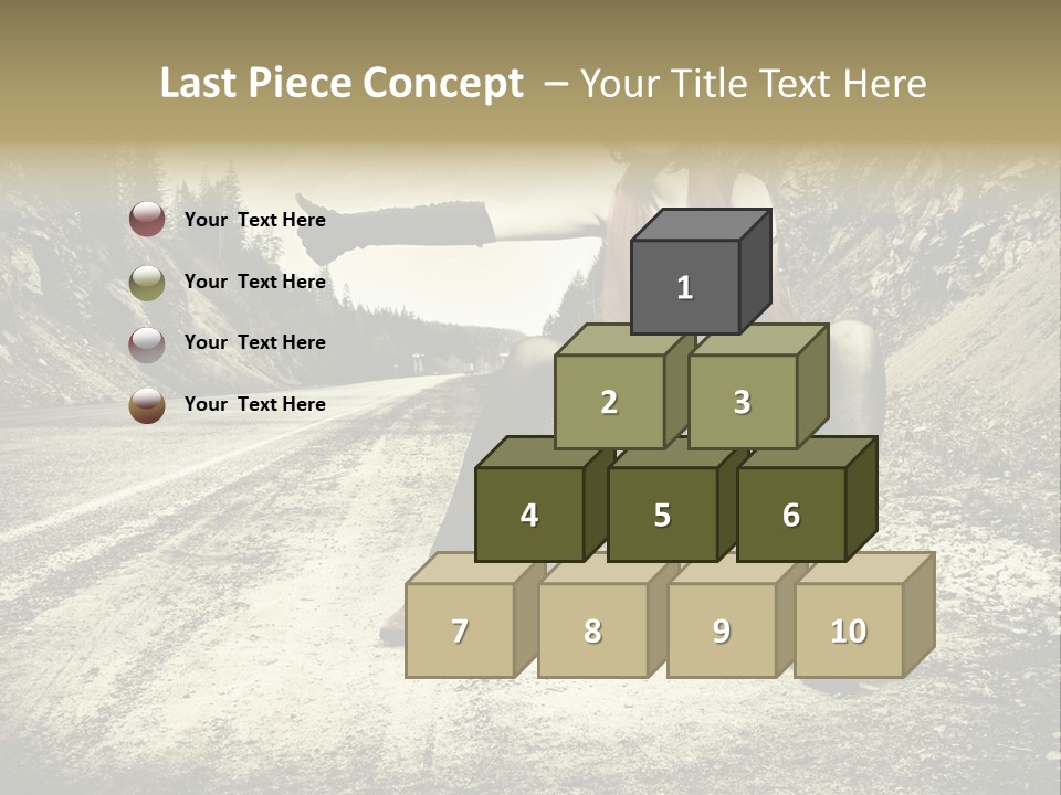 Girl With Suitcase PowerPoint Template