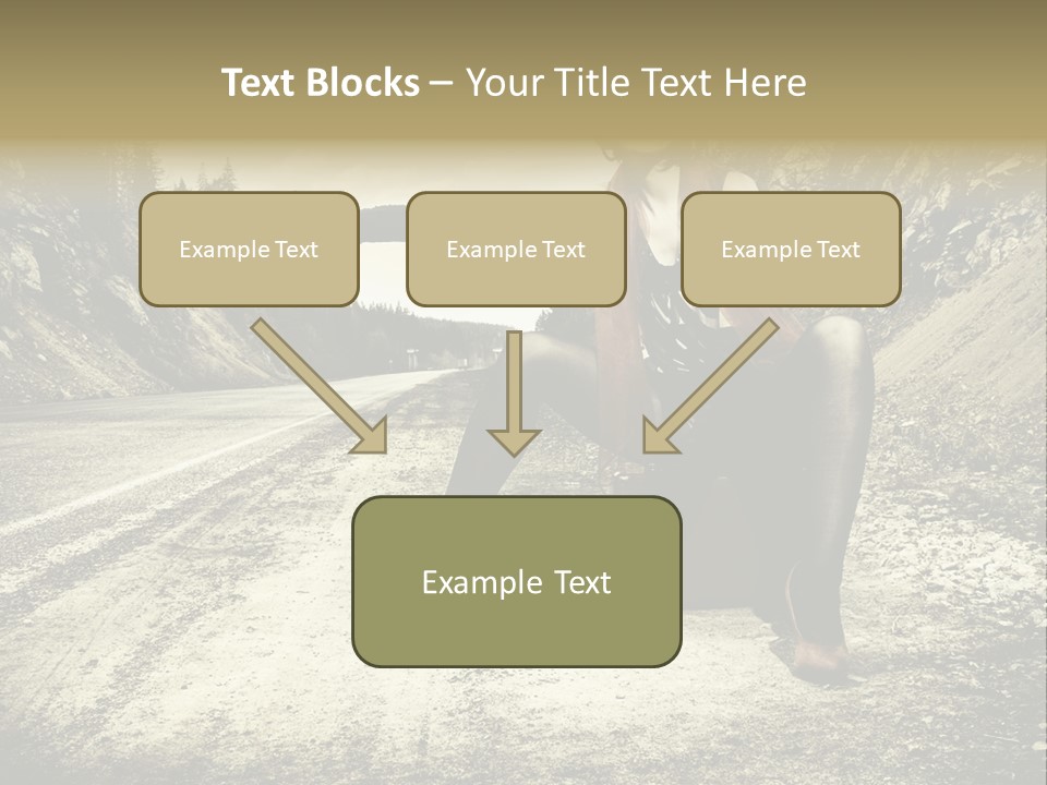 Girl With Suitcase PowerPoint Template