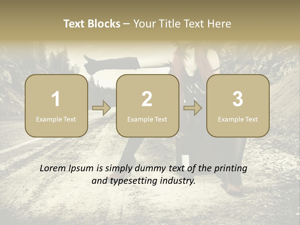 Girl With Suitcase PowerPoint Template