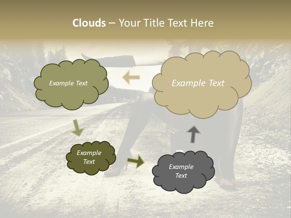 Girl With Suitcase PowerPoint Template