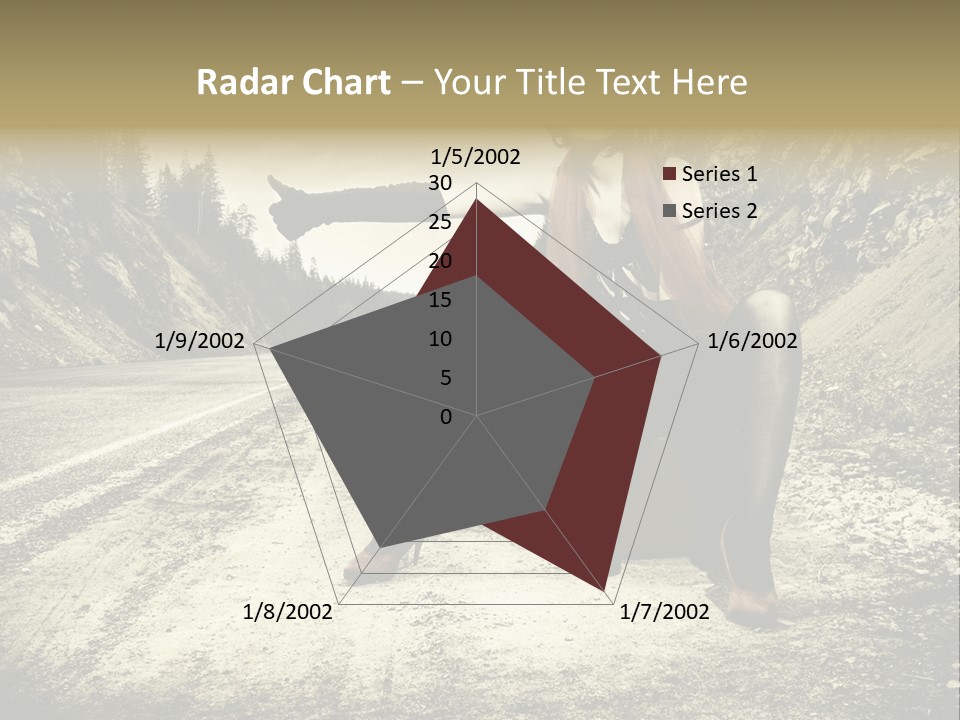 Girl With Suitcase PowerPoint Template