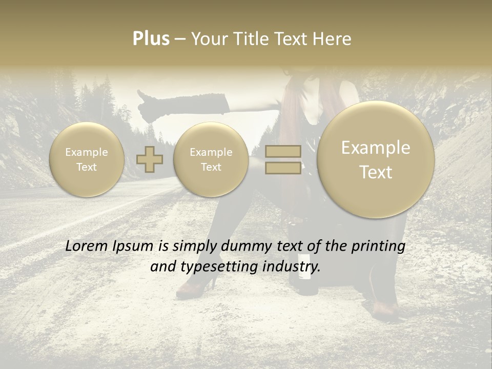 Girl With Suitcase PowerPoint Template