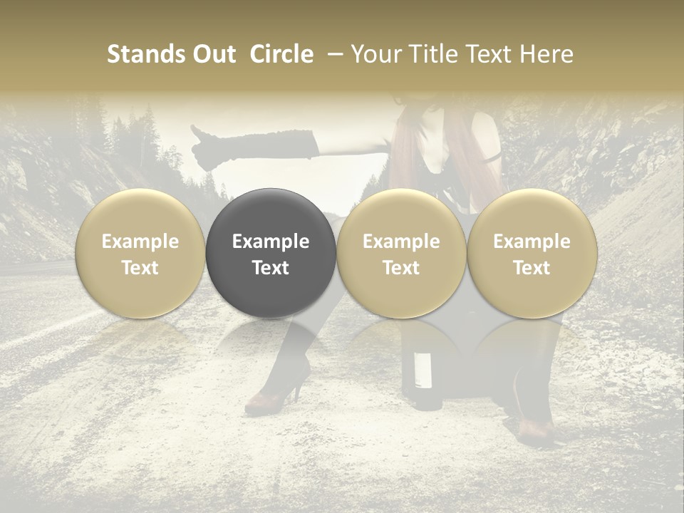 Girl With Suitcase PowerPoint Template