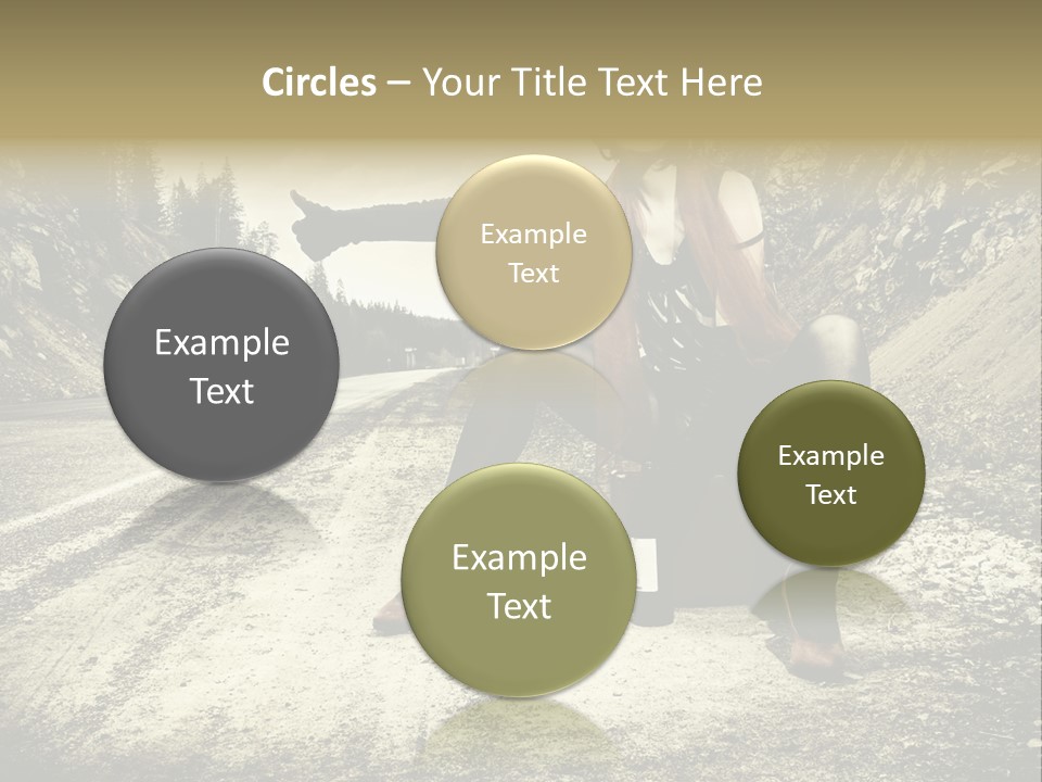 Girl With Suitcase PowerPoint Template