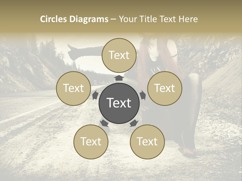 Girl With Suitcase PowerPoint Template