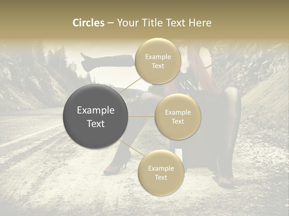 Girl With Suitcase PowerPoint Template