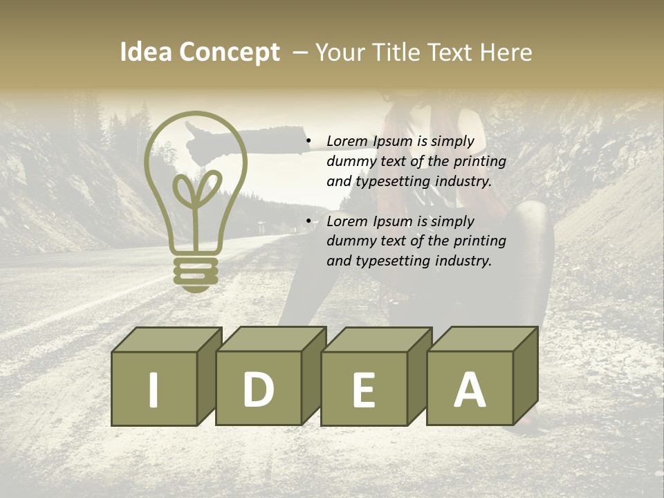 Girl With Suitcase PowerPoint Template