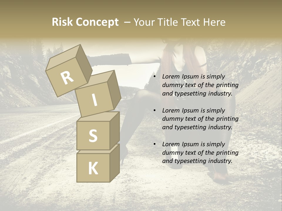 Girl With Suitcase PowerPoint Template