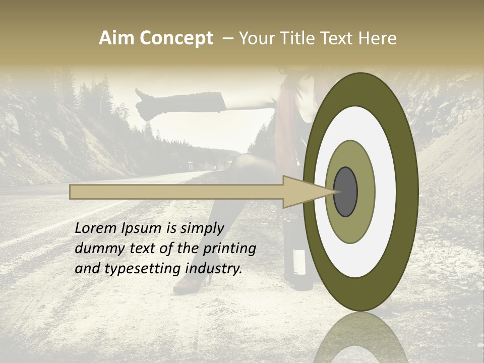 Girl With Suitcase PowerPoint Template