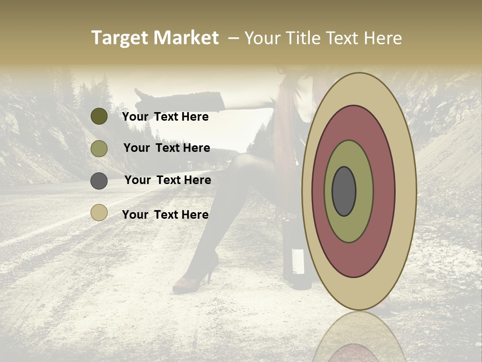 Girl With Suitcase PowerPoint Template