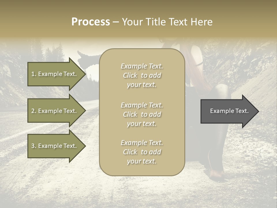 Girl With Suitcase PowerPoint Template