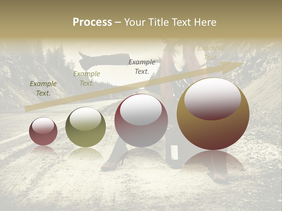 Girl With Suitcase PowerPoint Template