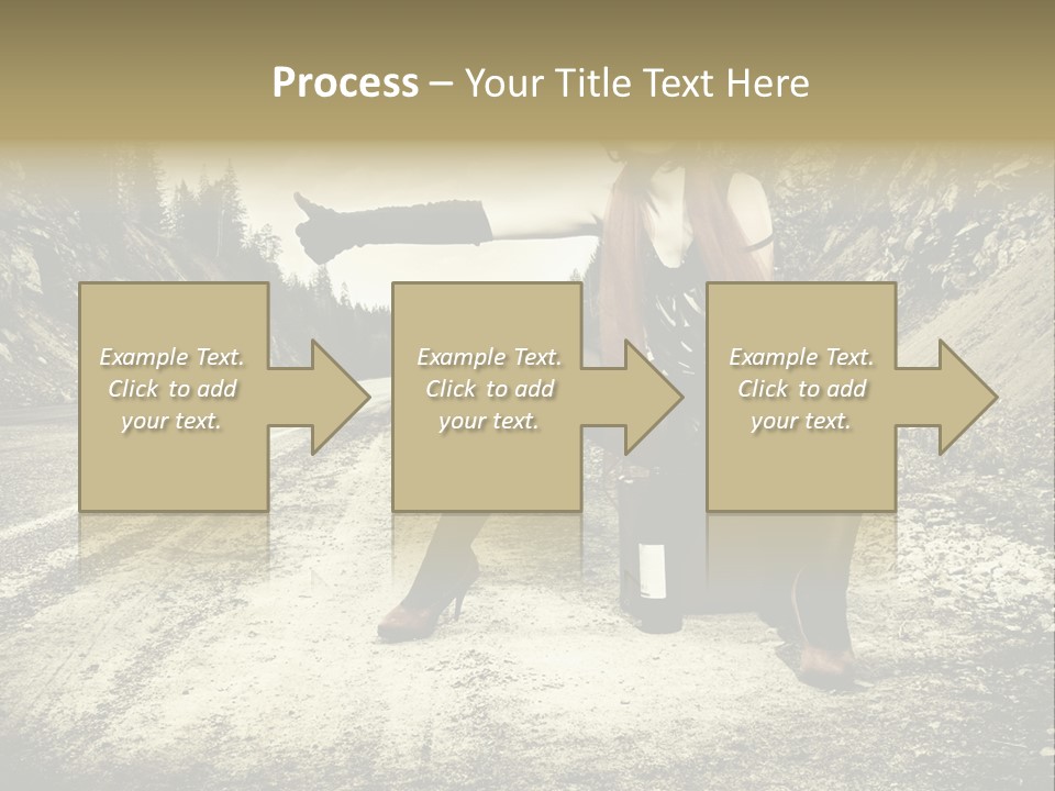 Girl With Suitcase PowerPoint Template