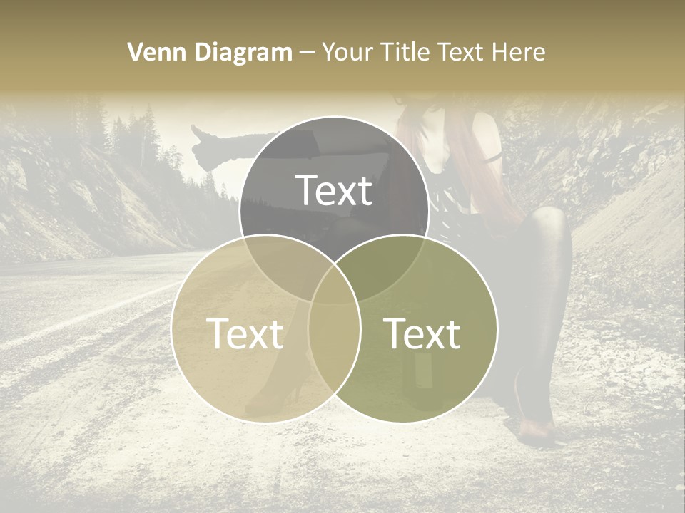 Girl With Suitcase PowerPoint Template