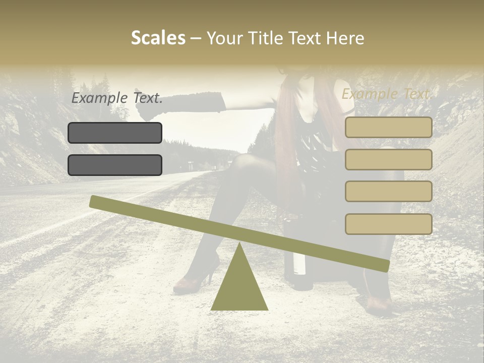 Girl With Suitcase PowerPoint Template