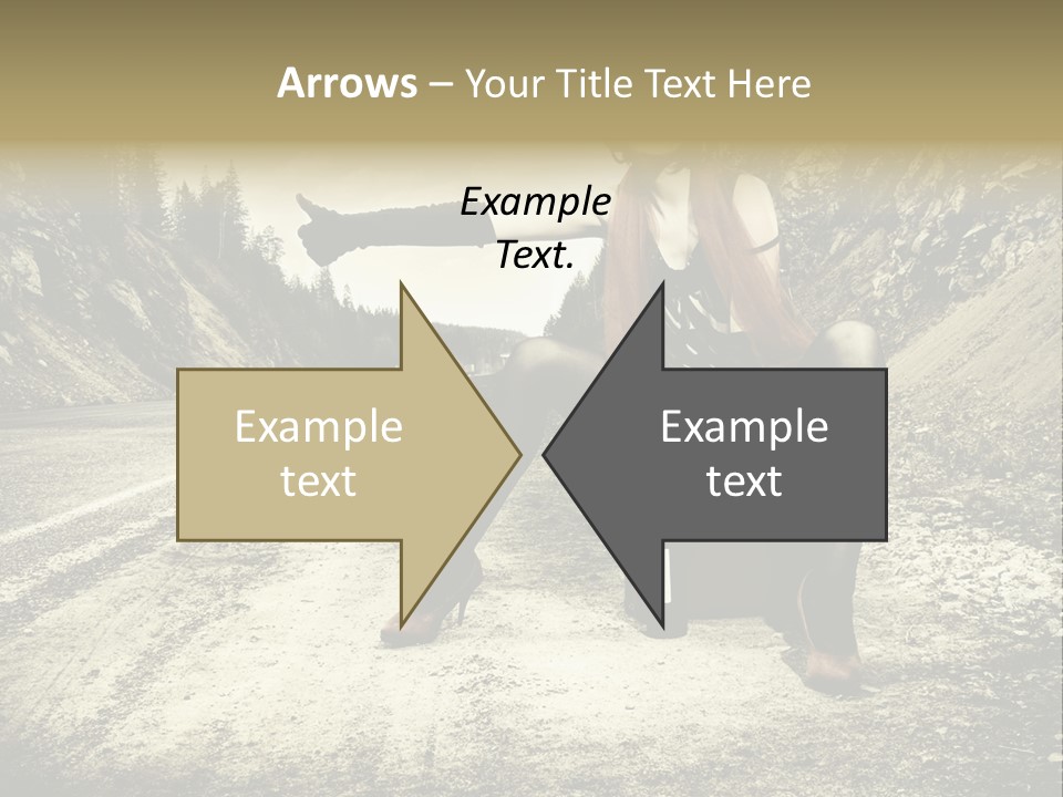 Girl With Suitcase PowerPoint Template