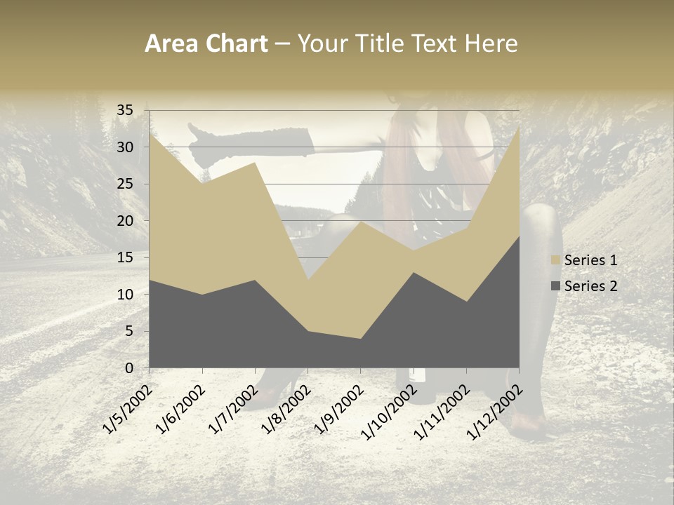 Girl With Suitcase PowerPoint Template