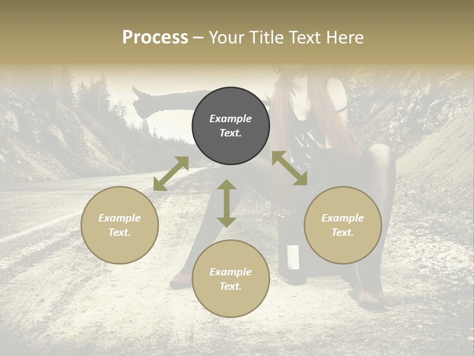 Girl With Suitcase PowerPoint Template