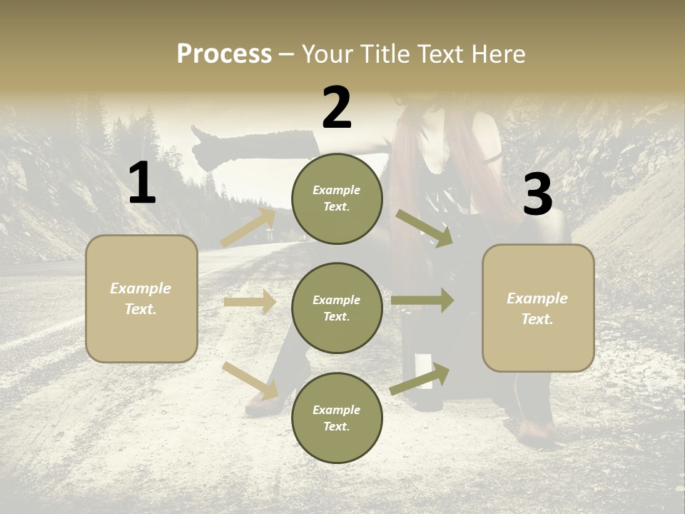 Girl With Suitcase PowerPoint Template