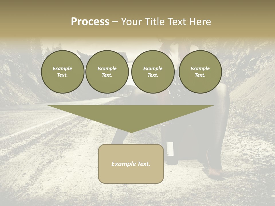 Girl With Suitcase PowerPoint Template