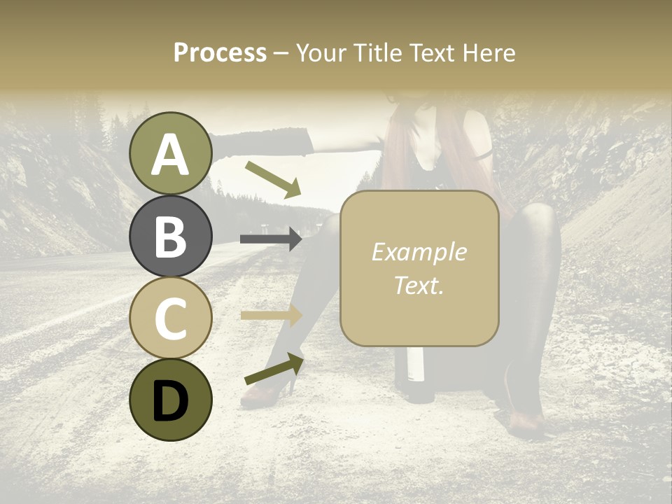 Girl With Suitcase PowerPoint Template