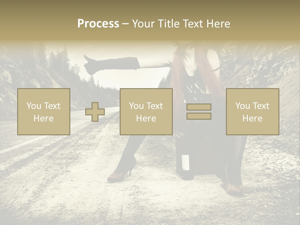 Girl With Suitcase PowerPoint Template