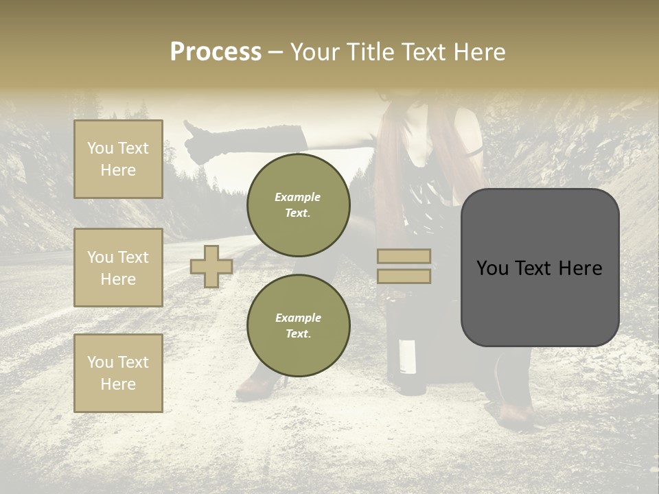 Girl With Suitcase PowerPoint Template